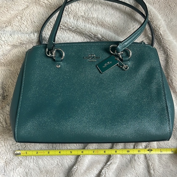 Almost New COACH Leather Purse- beautiful Teal blue/green bag, lots of pockets - Picture 11 of 14
